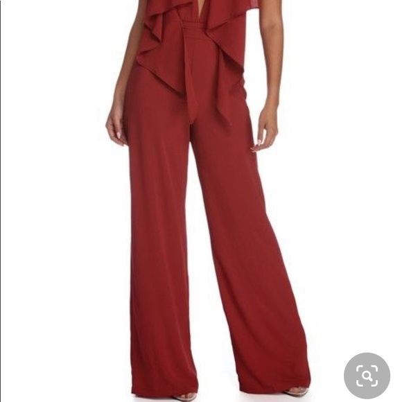 NWT WINDSOR FLOWY LOWCUT RED JUMPSUiT - Picture 2 of 5